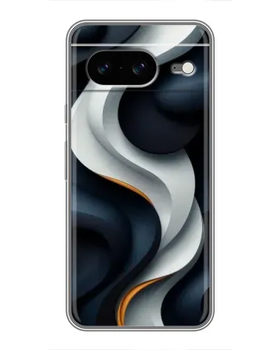 Чохол для Google Pixel 8 з картинкою «Об'ємні чорно-білі стрічки»