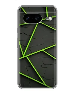 Чохол для Google Pixel 8 з картинкою «Зелені геометричні лінії»