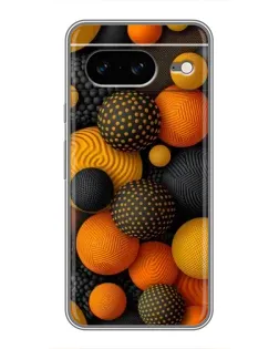 Чохол для Google Pixel 8 з картинкою «Об'ємні помаранчеві сфери»