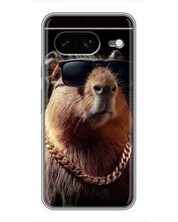 Чохол для Google Pixel 8 з картинкою «Капібара золотий ланцюг»