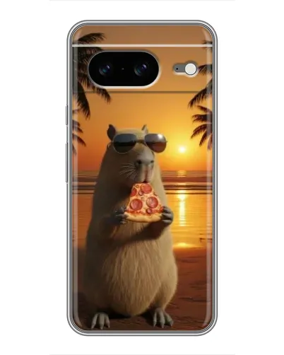Чохол для Google Pixel 8 з картинкою «Капібара з піцою»