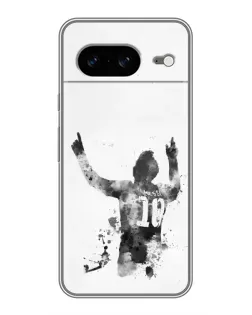 Чохол для Google Pixel 8 з картинкою «Чорно-білий силует Мессі»