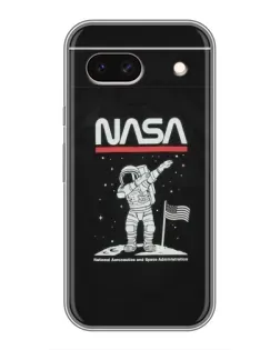 Чохол для Google Pixel 8A з картинкою «NASA — крокуємо по Місяцю»