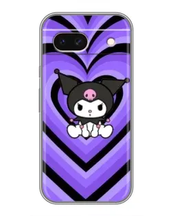 Чохол для Google Pixel 8A з картинкою «Kuromi та фіолетові серця»