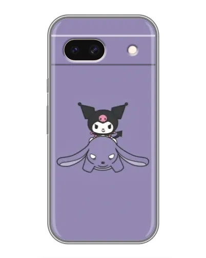 Чохол для Google Pixel 8A з картинкою «Kuromi на ліловому фоні»