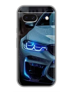 Чохол для Google Pixel 8A з картинкою «Погляд BMW з синіми фарами»