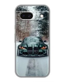 Чохол для Google Pixel 8A з картинкою «BMW у зимовому лісі»
