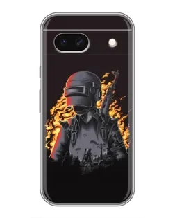 Чохол для Google Pixel 8A з картинкою «PUBG — вогняний силует»