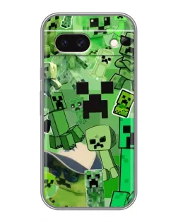 Чехол для Google Pixel 8A с картинкой «Криперы Minecraft»
