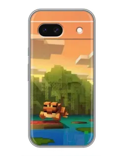 Чохол для Google Pixel 8A з картинкою «Майнкрафт захід сонця»