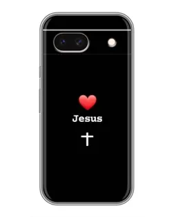 Чехол для Google Pixel 8A с картинкой «Сердце - Jesus»