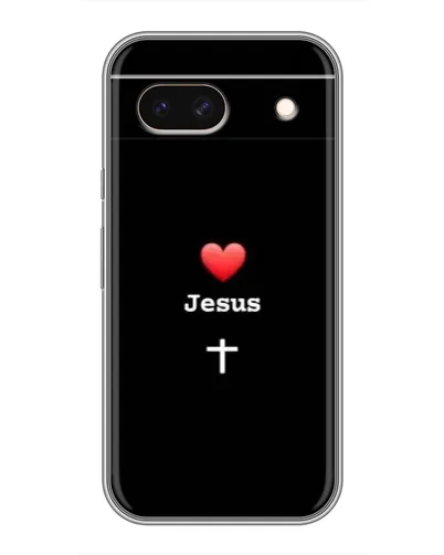Чехол для Google Pixel 8A с картинкой «Сердце - Jesus»