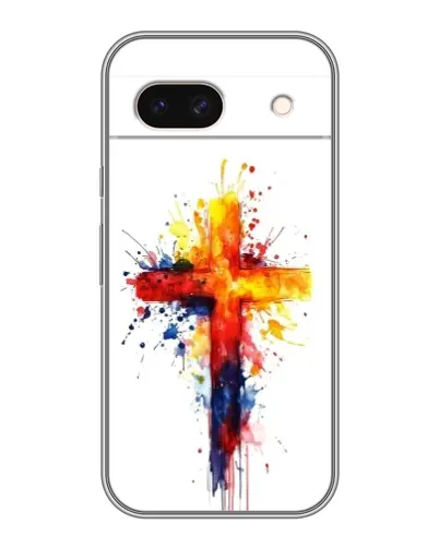 Чехол для Google Pixel 8A с картинкой «Акварельный крест»