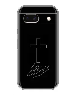 Чехол для Google Pixel 8A с картинкой «Графический крест Jesus»
