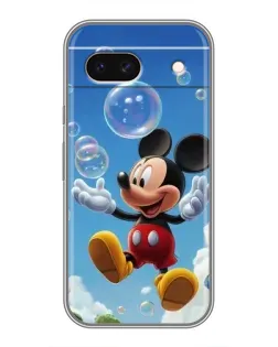 Чехол для Google Pixel 8A с картинкой «Mickey и мыльные пузыри»