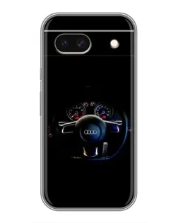Чехол для Google Pixel 8A с картинкой «Салон Audi — руль»