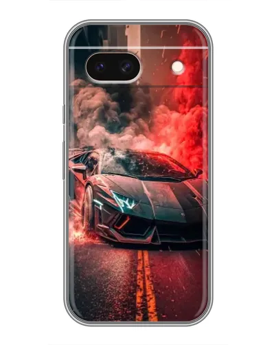 Чохол для Google Pixel 8A з картинкою «Lamborghini червоний дим»