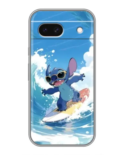 Чехол для Google Pixel 8A с картинкой «Стич на волне»