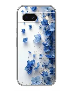 Чехол для Google Pixel 8A с картинкой «Голубой цветочный каскад»