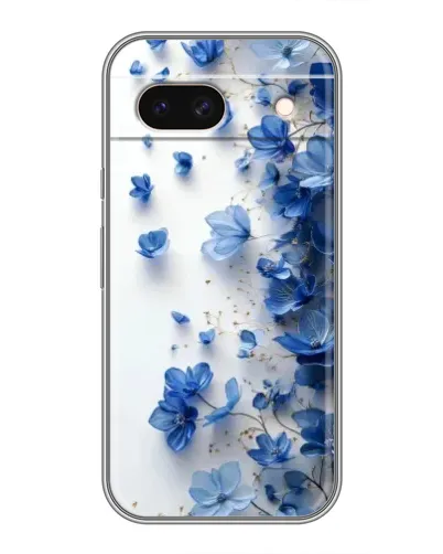 Чехол для Google Pixel 8A с картинкой «Голубой цветочный каскад»