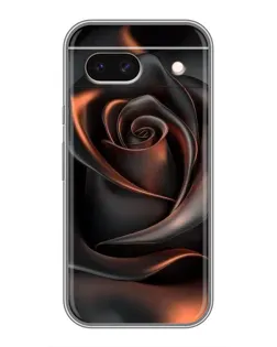 Чехол для Google Pixel 8A с картинкой «Шелковая черная роза»