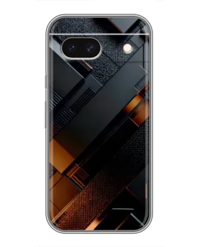 Чохол для Google Pixel 8A з картинкою «Чорні геометричні блоки»