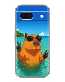 Чехол для Google Pixel 8A с картинкой «Морская капибара»