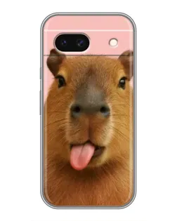Чехол для Google Pixel 8A с картинкой «Капибара с языком»