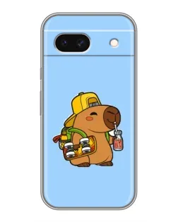 Чехол для Google Pixel 8A с картинкой «Капибара на скейте»