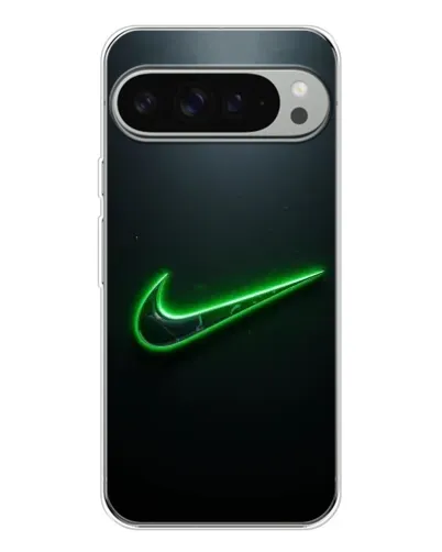 Чехол для Google Pixel 9 Pro XL с картинкой «Неоновый контур Nike»