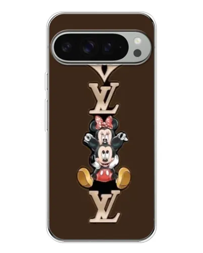 Чехол для Google Pixel 9 Pro XL с картинкой «LV и Микки Маус»