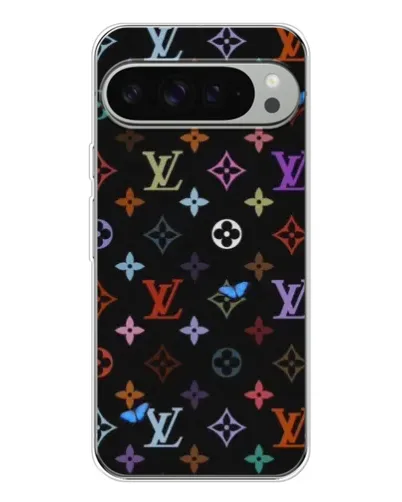 Чехол для Google Pixel 9 Pro XL с картинкой «Цветная монограмма LV»