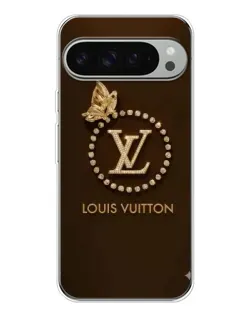 Чехол для Google Pixel 9 Pro XL с картинкой «LV — золотая печать»