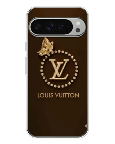 Чехол для Google Pixel 9 Pro XL с картинкой «LV — золотая печать»