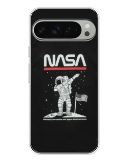 Чехол для Google Pixel 9 Pro XL с картинкой «NASA — шагаем по Луне»