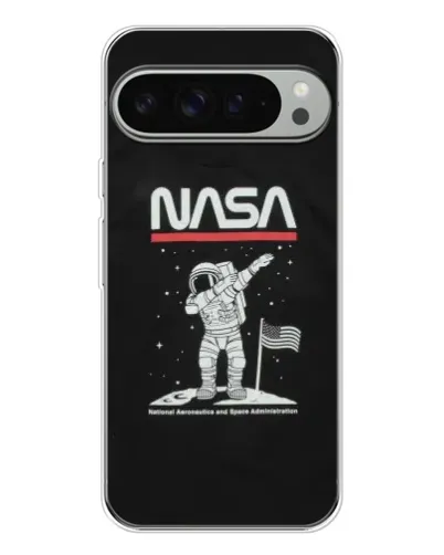 Чехол для Google Pixel 9 Pro XL с картинкой «NASA — шагаем по Луне»