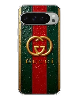 Чохол для Google Pixel 9 Pro XL з картинкою «Gucci — фірмова смуга та золото»