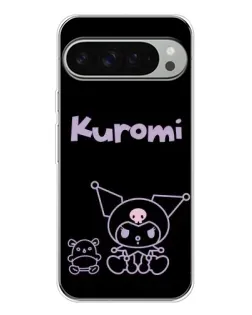 Чехол для Google Pixel 9 Pro XL с картинкой «Kuromi — черный минимализм»