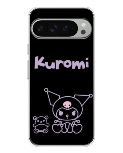 Чехол для Google Pixel 9 Pro XL с картинкой «Kuromi — черный минимализм»