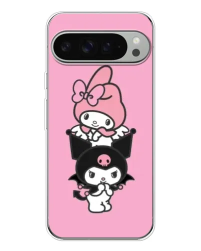 Чехол для Google Pixel 9 Pro XL с картинкой «My Melody и Kuromi»