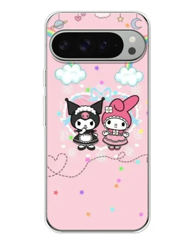 Чехол для Google Pixel 9 Pro XL с картинкой «My Melody и Kuromi»