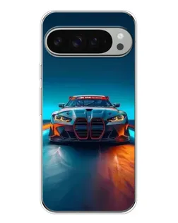 Чохол для Google Pixel 9 Pro XL з картинкою «BMW — вогні неону»