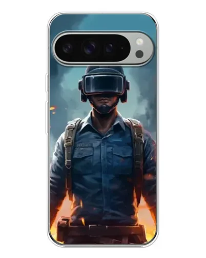Чехол для Google Pixel 9 Pro XL с картинкой «PUBG — реалистичный герой»