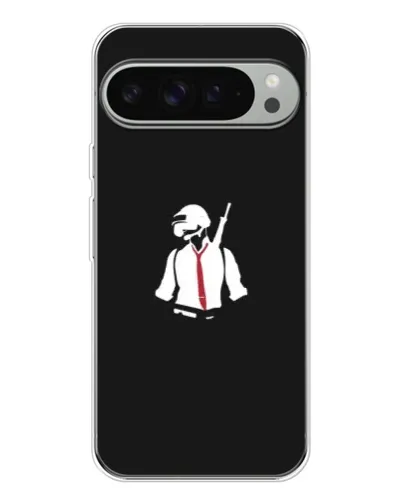 Чехол для Google Pixel 9 Pro XL с картинкой «PUBG — силуэт воина»