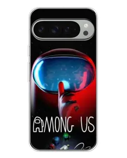 Чехол для Google Pixel 9 Pro XL с картинкой «Красный импостер — макро»