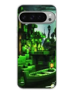 Чехол для Google Pixel 9 Pro XL с картинкой «Minecraft лесной пейзаж»