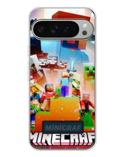 Чехол для Google Pixel 9 Pro XL с картинкой «Minecraft герои игры»