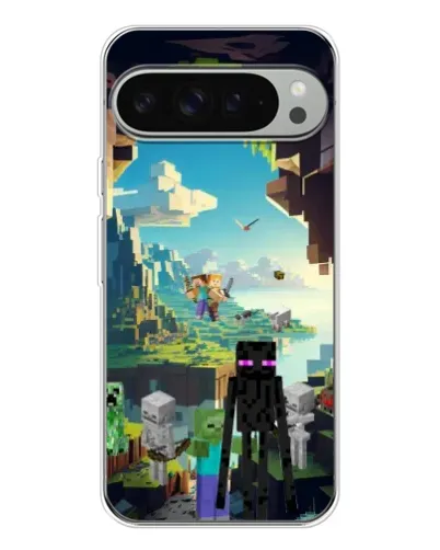 Чехол для Google Pixel 9 Pro XL с картинкой «Эндермен в лесу»
