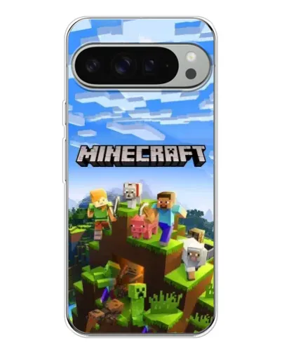 Чехол для Google Pixel 9 Pro XL с картинкой «Minecraft классический мир»