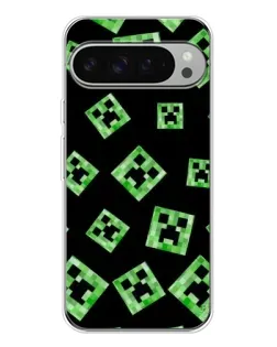 Чехол для Google Pixel 9 Pro XL с картинкой «Паттерн с криперами»